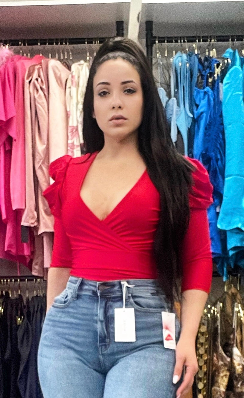Red blouse